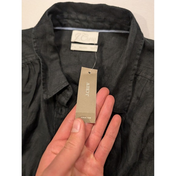 J.Crew Men XL Baird McNutt Irish Linen Shirt Relaxed Fit Black AY665 NWT Summer - Picture 6 of 12
